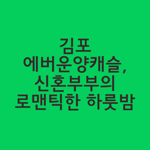 김포 에버운양캐슬, 신혼부부의 로맨틱한 하룻밤