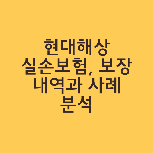 현대해상 실손보험, 보장 내역과 사례 분석