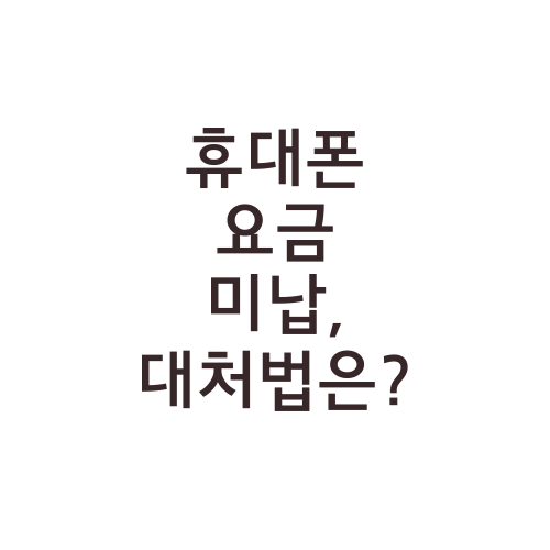 휴대폰 요금 미납, 대처법은?